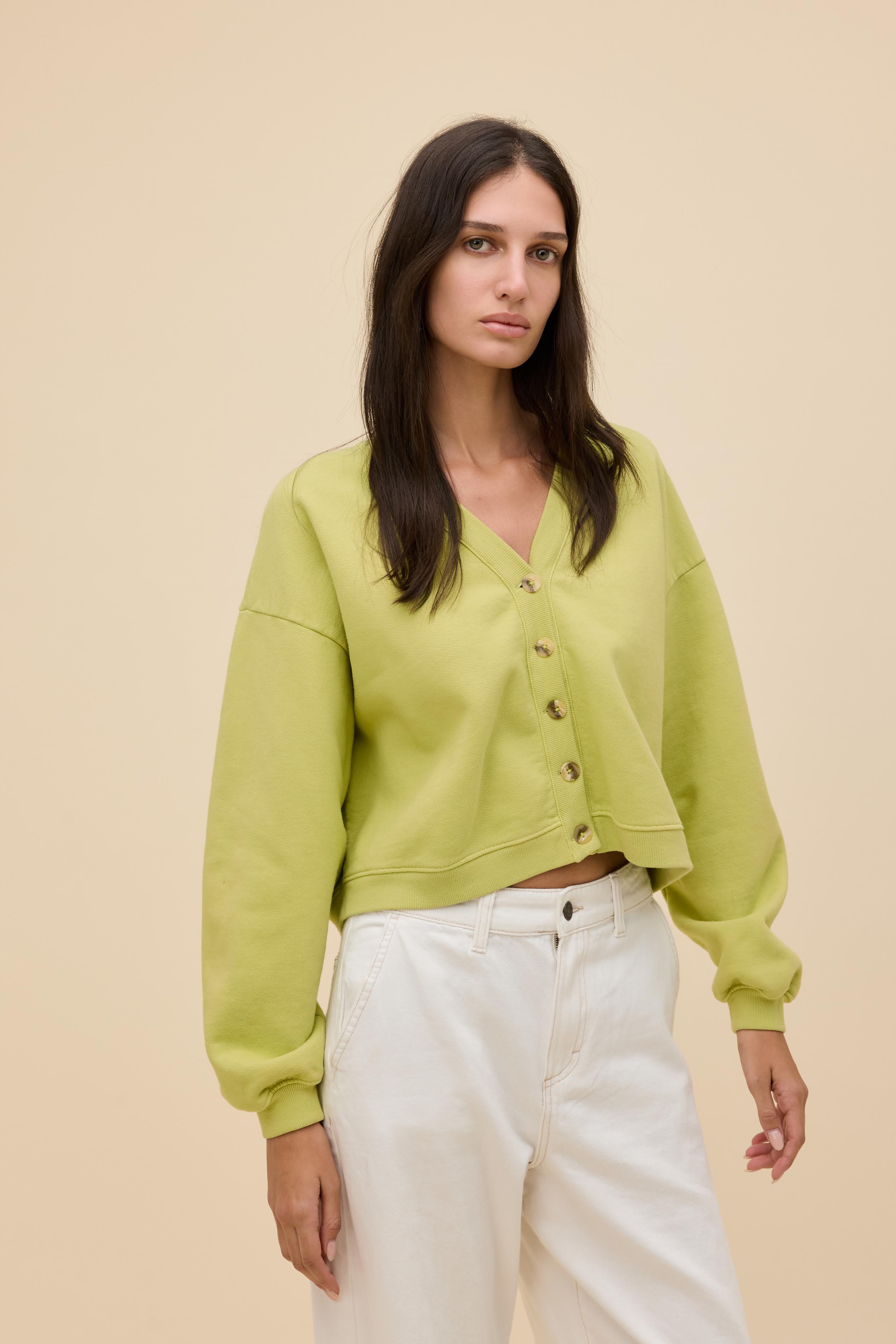 Boxy Sweatshirt Cardigan - Image 3
