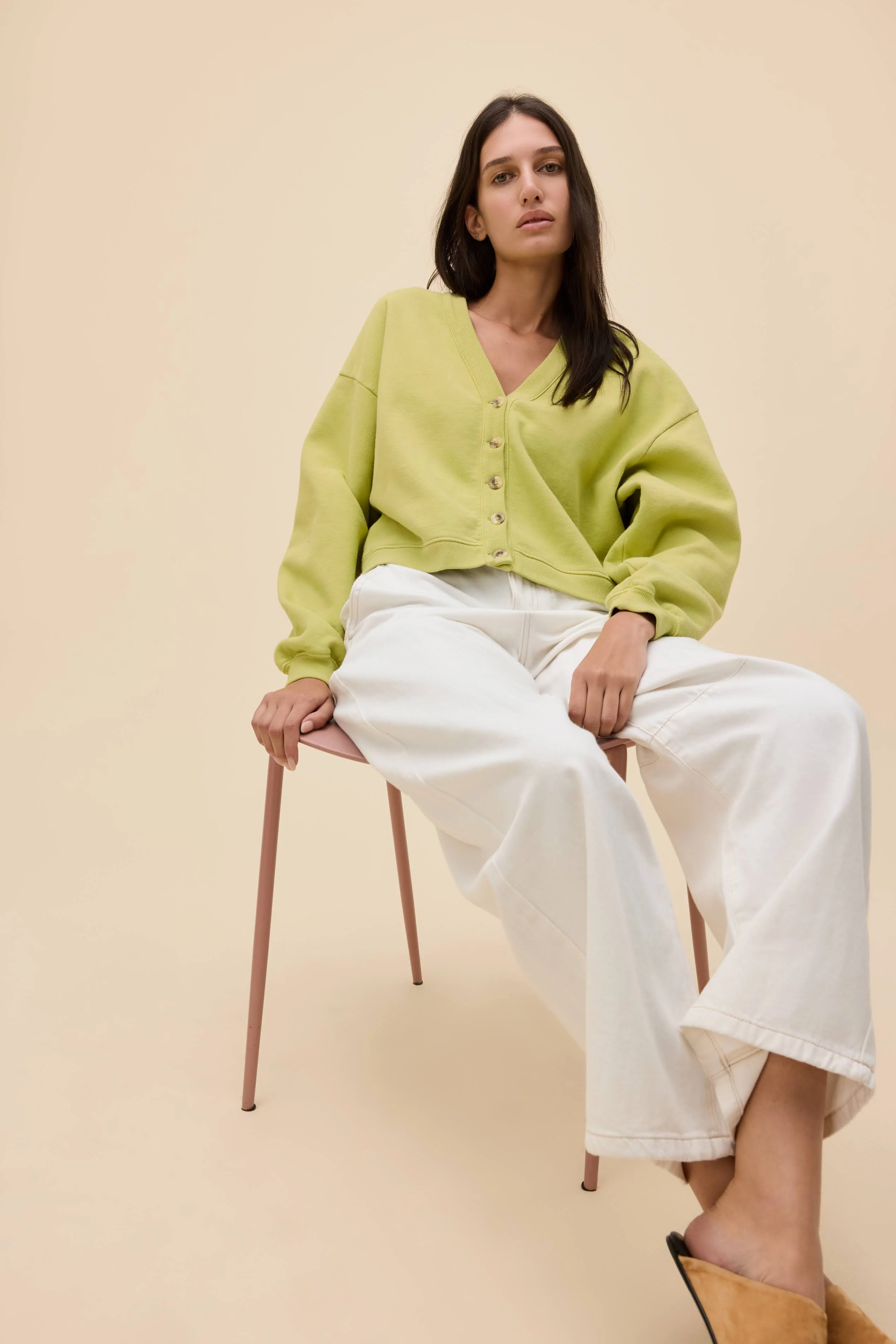 Boxy Sweatshirt Cardigan - Image 4