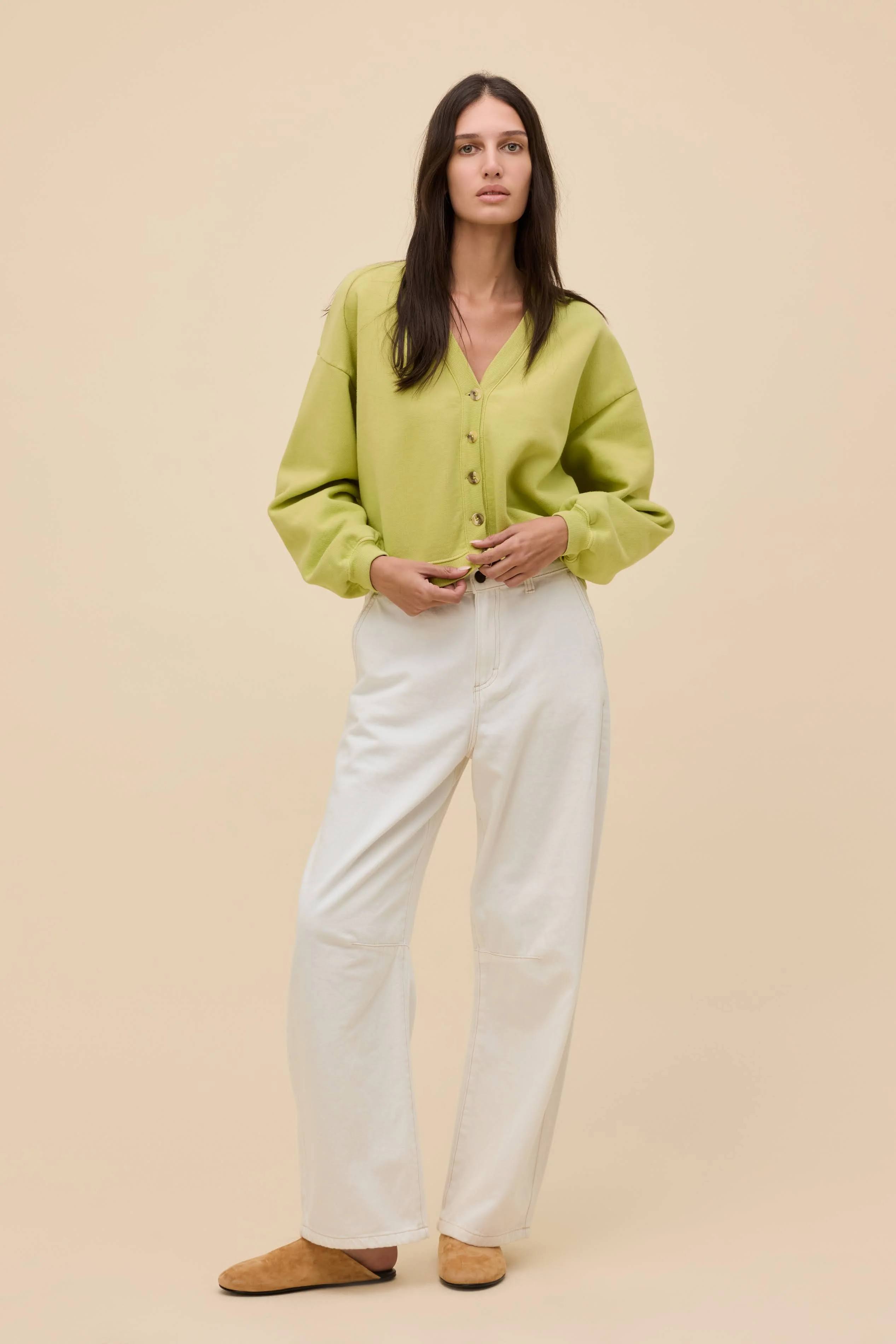 Boxy Sweatshirt Cardigan - Image 5