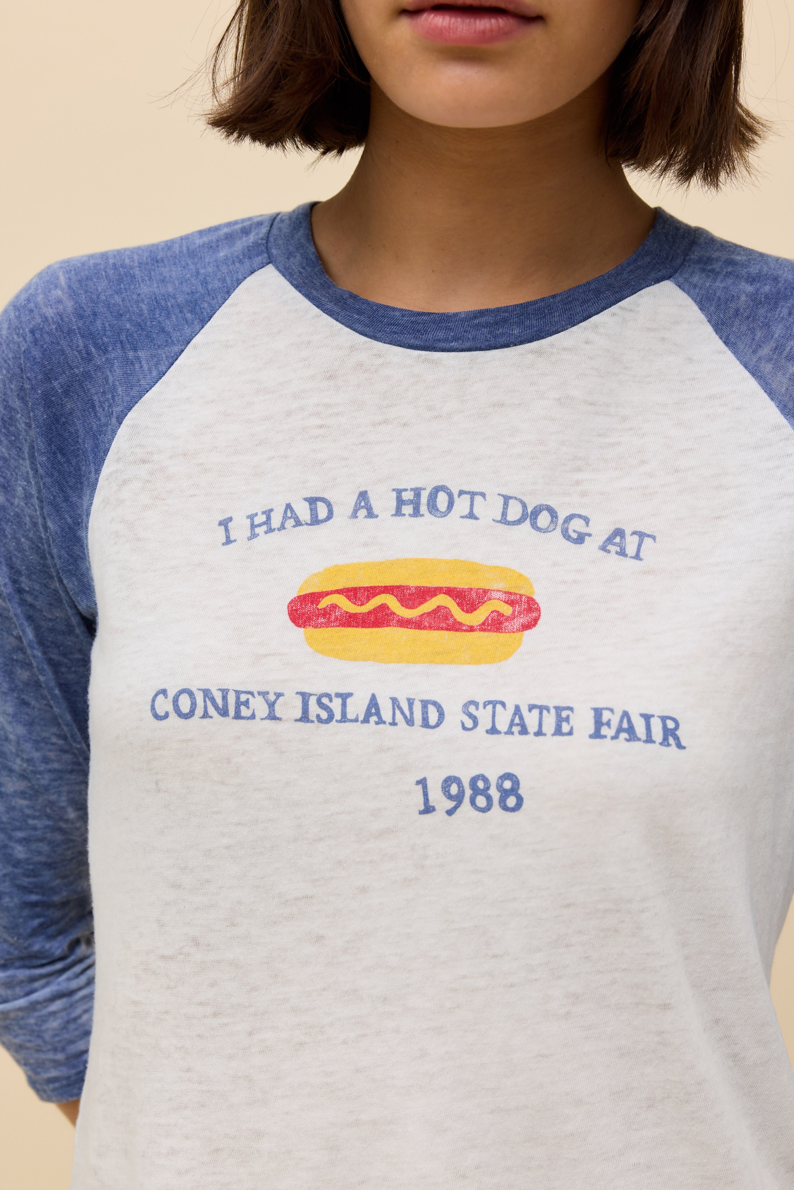 Coney Island State Fair 1988 Burnout Raglan Tee - Image 2