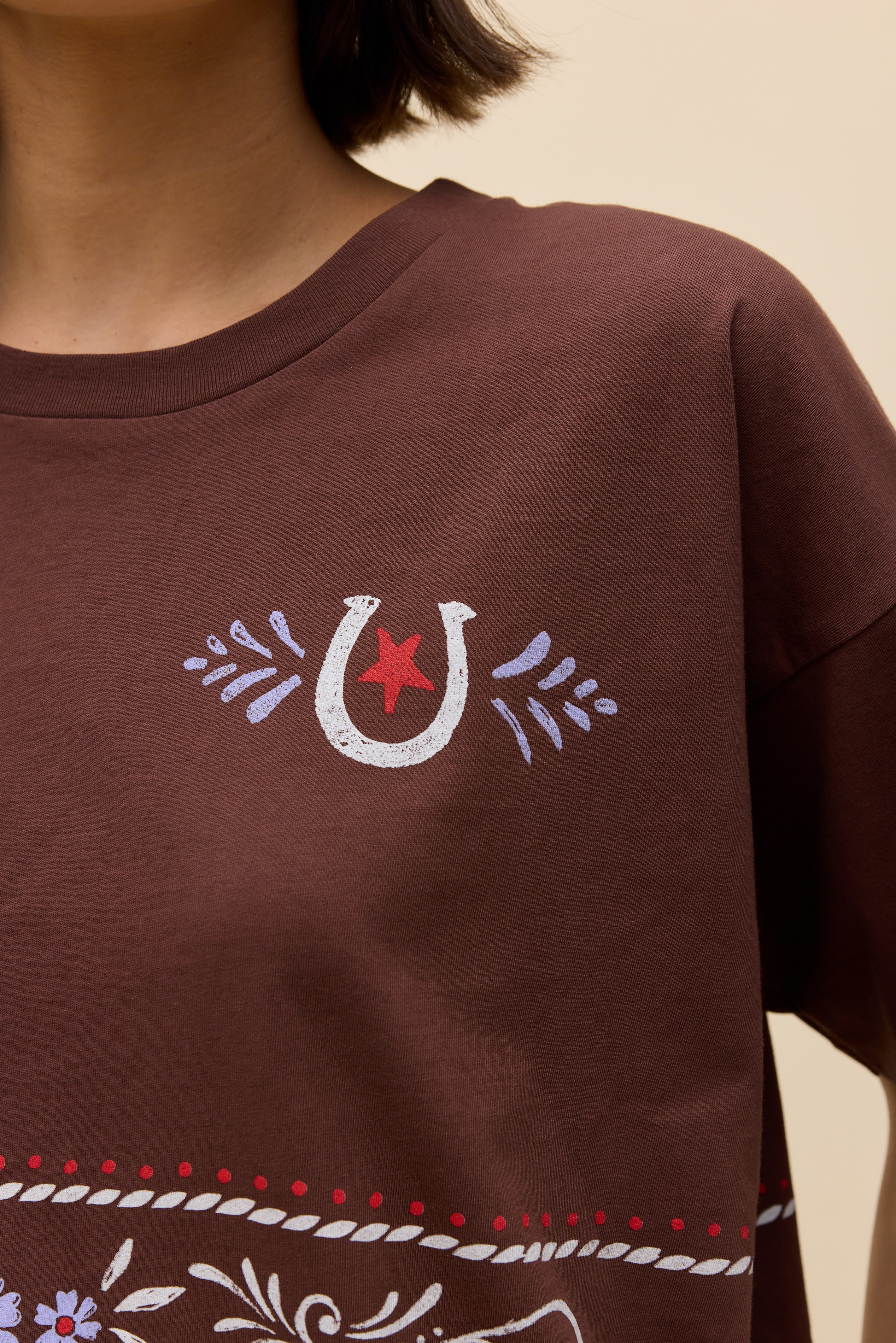 Floral Horse Pattern Merch Tee - Image 5