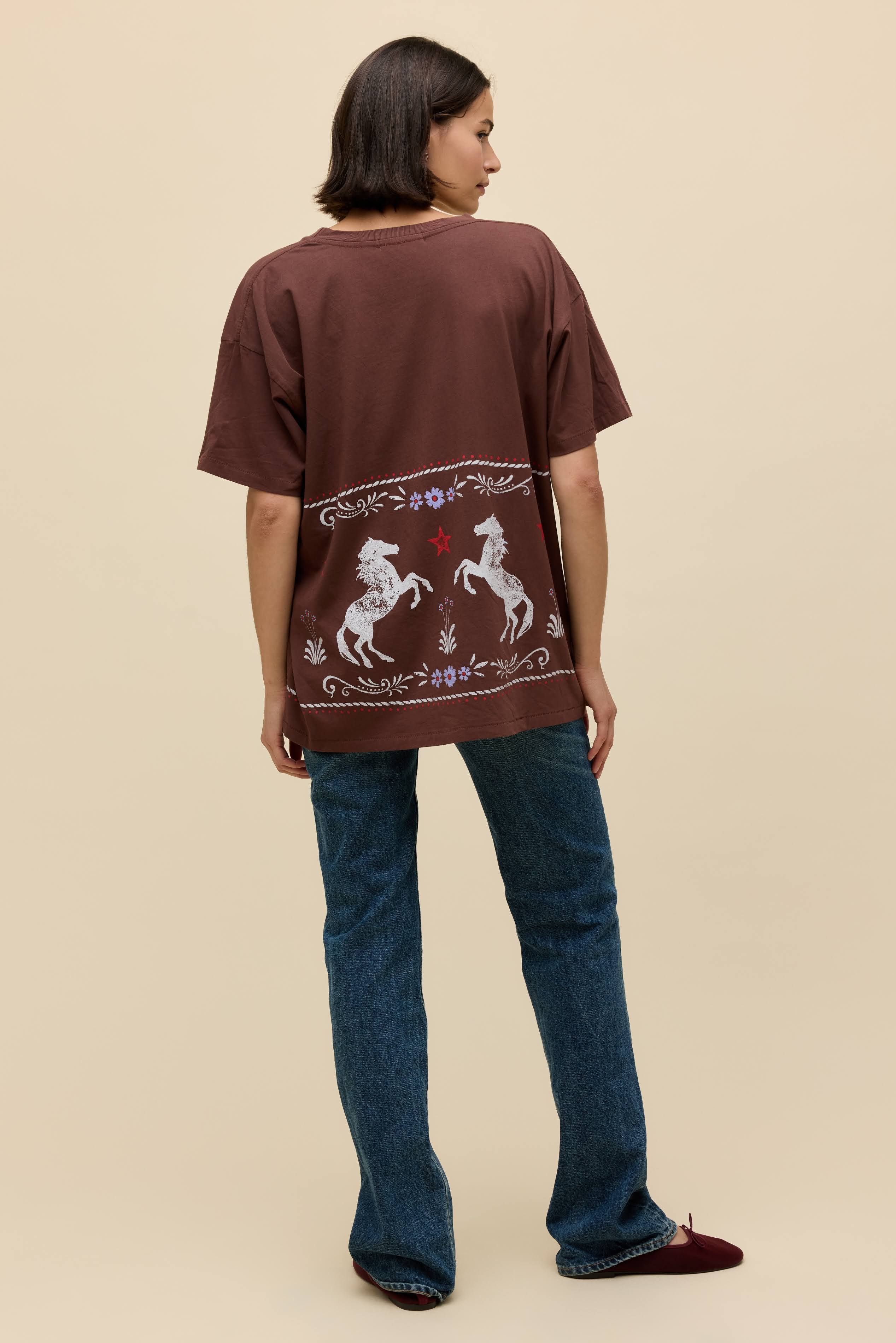 Floral Horse Pattern Merch Tee - Image 7