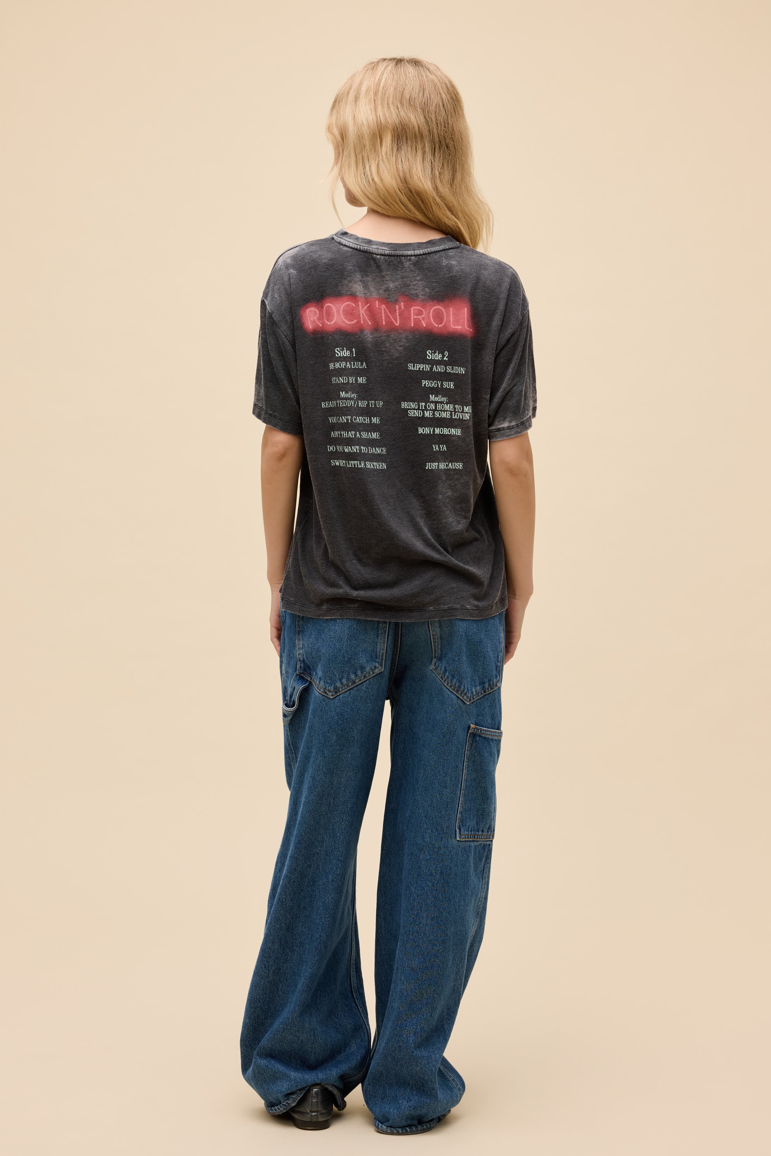 John Lennon Rock 'N' Roll Burnout Boyfriend Tee - Image 4