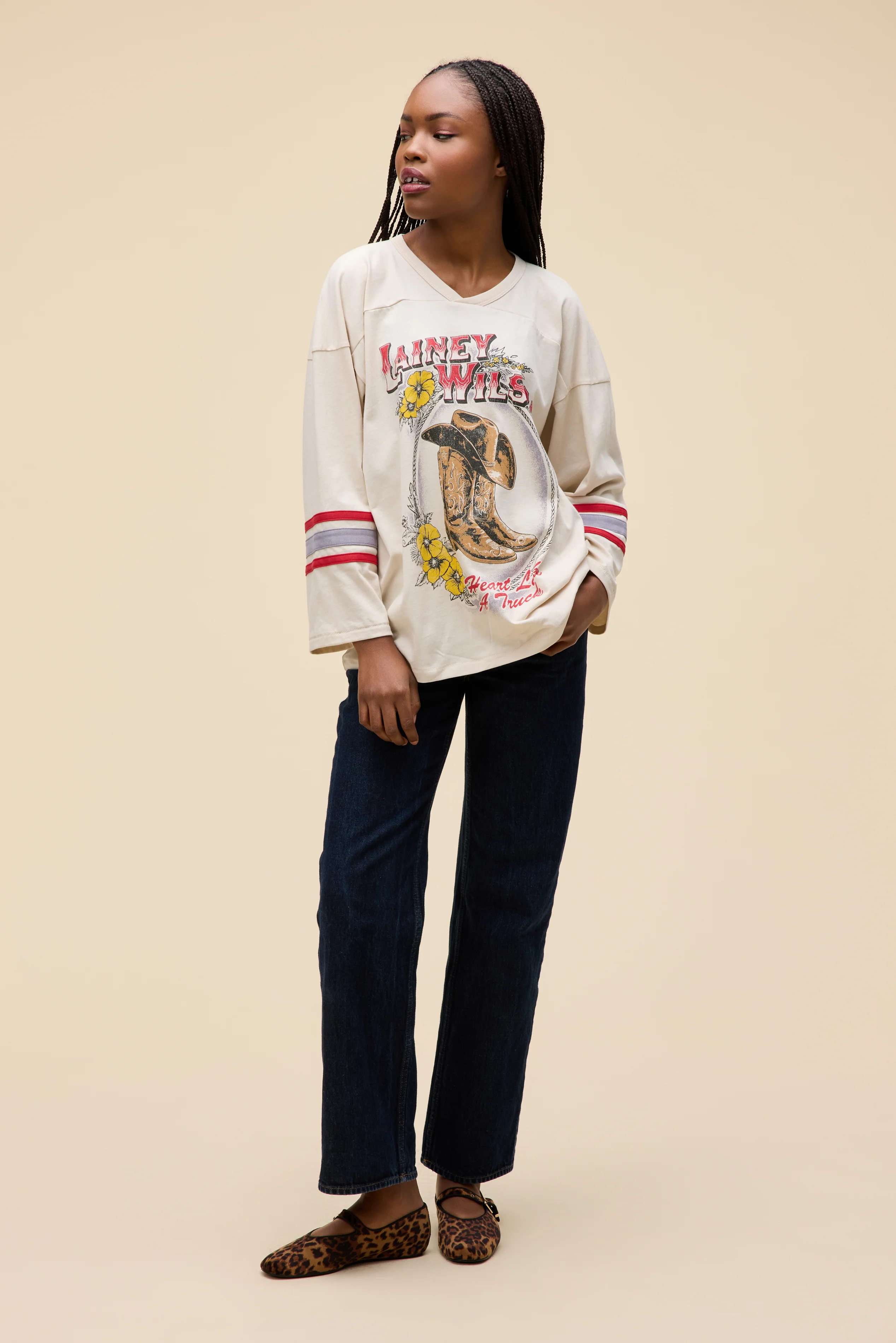 Lainey Wilson Heart Like A Truck Hockey Jersey Long Sleeve - Image 3