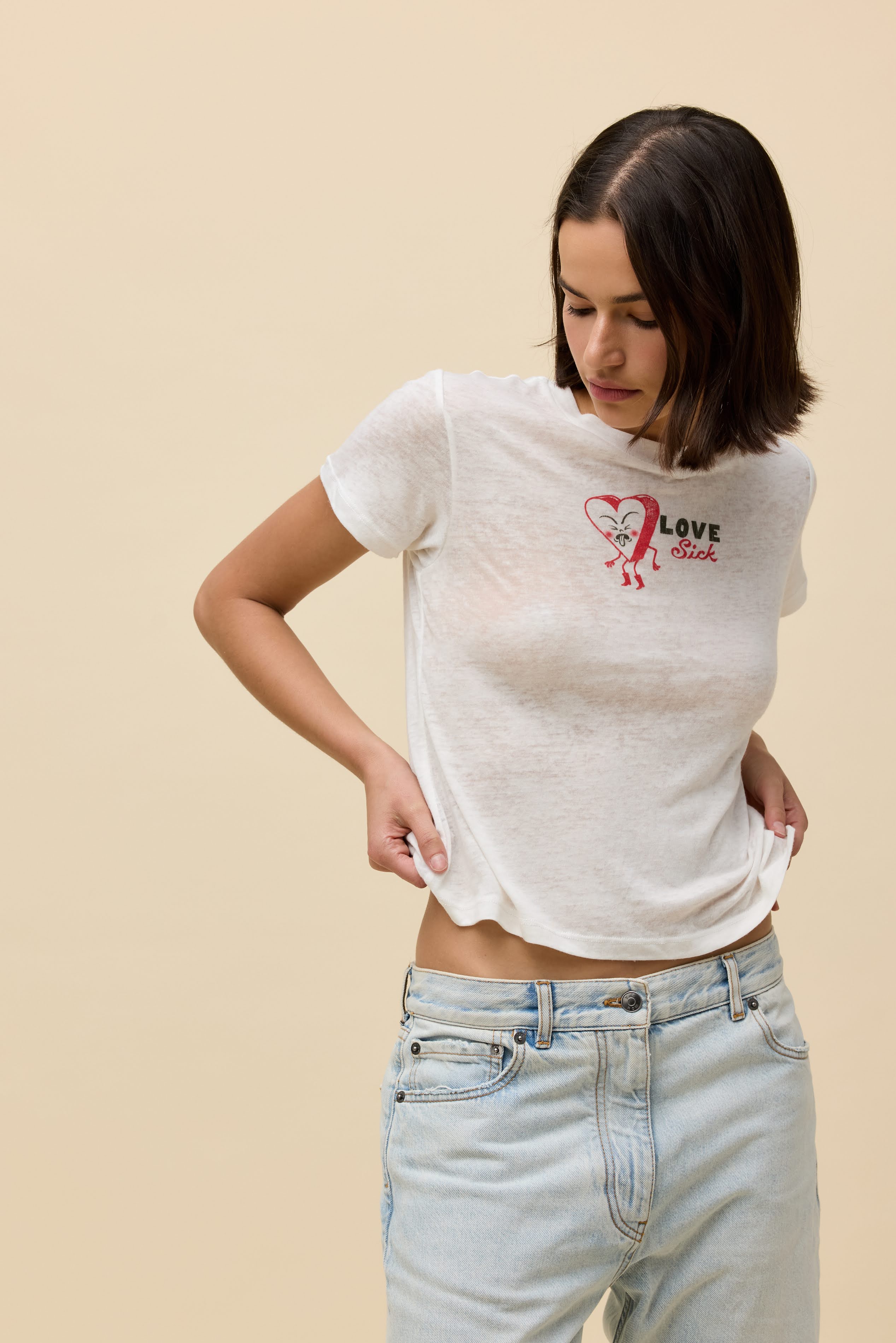 Love Sick Heart Burnout Vintage Tee - Image 3