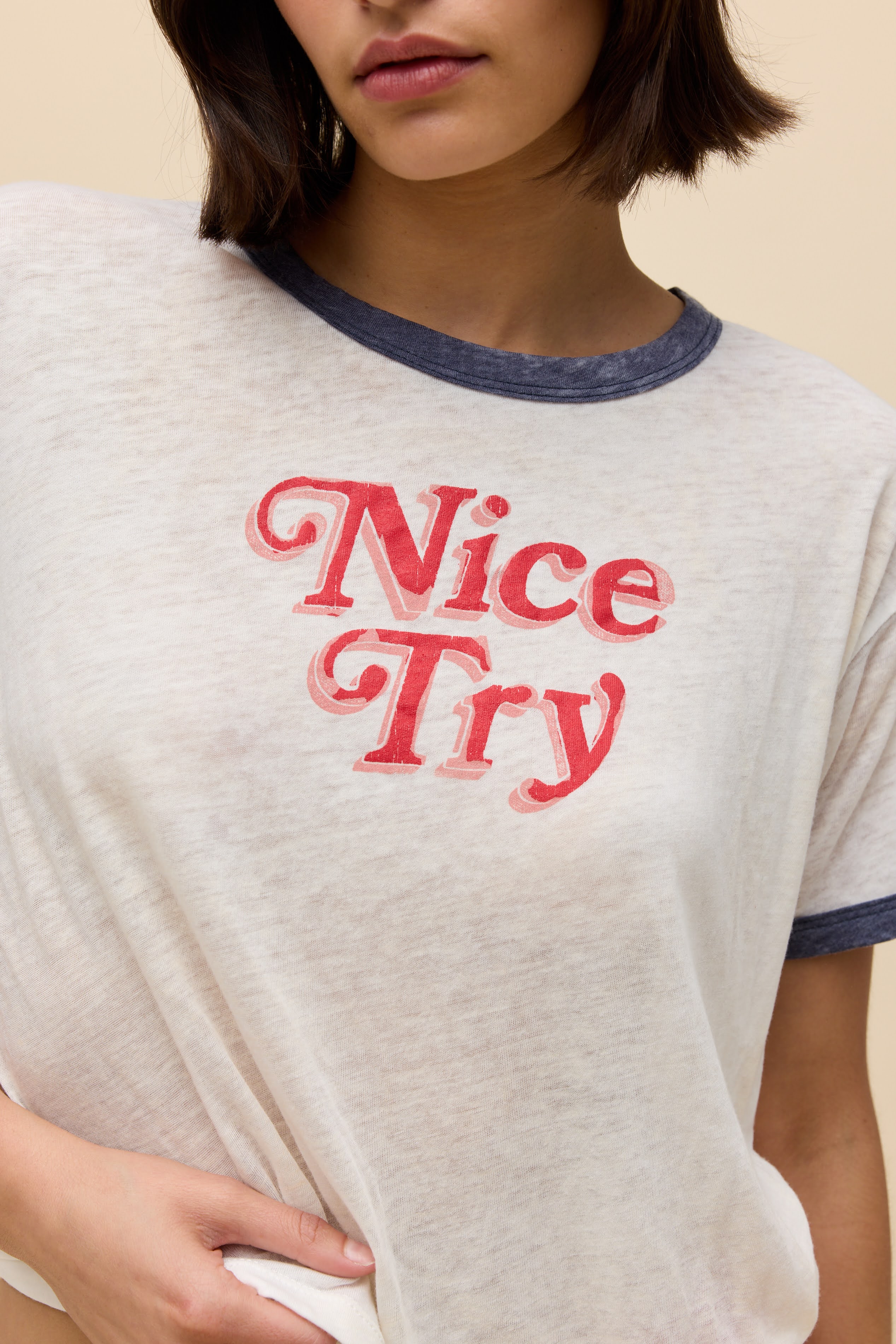 Nice Try Burnout Ringer Tee - Image 2