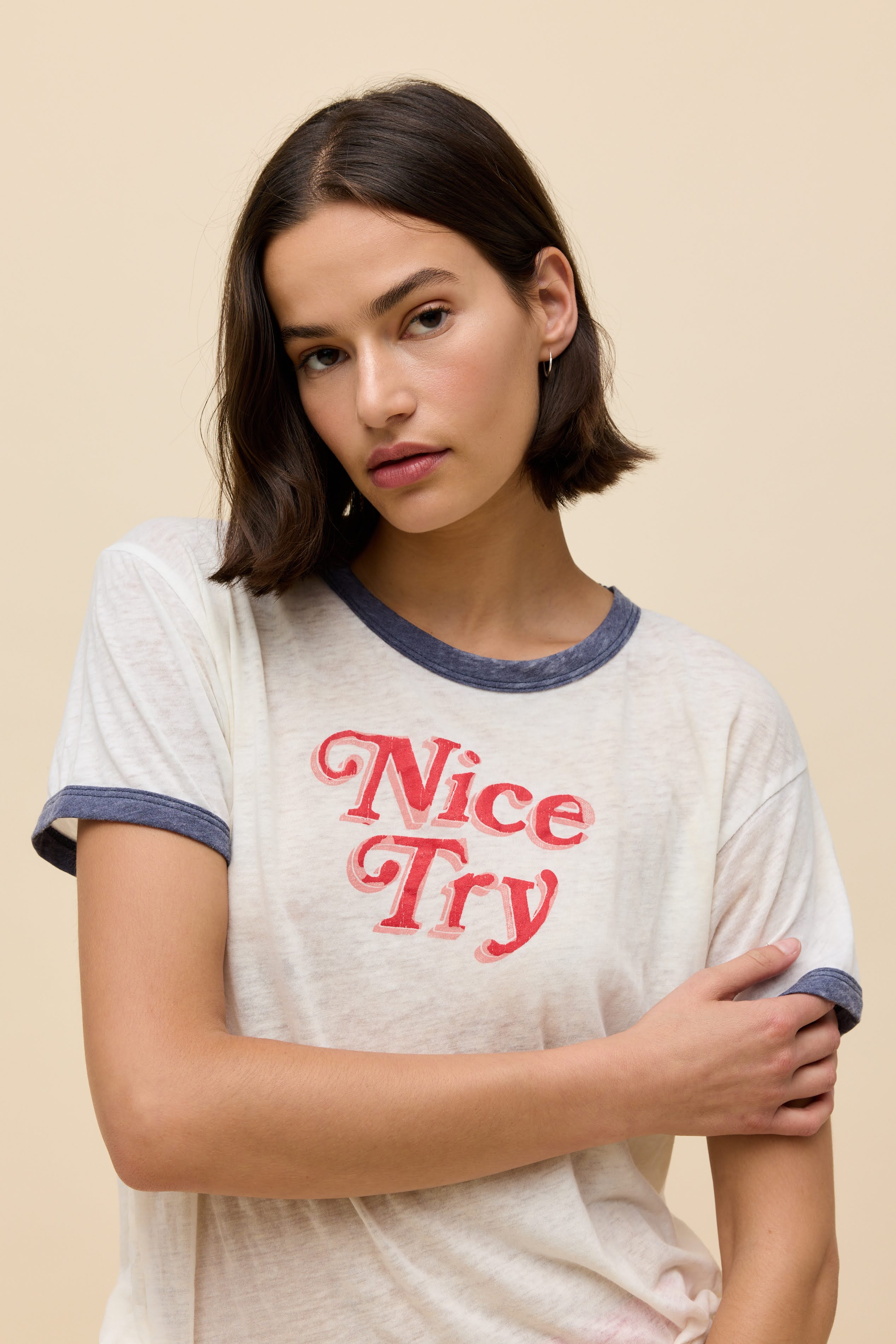 Nice Try Burnout Ringer Tee - Image 3