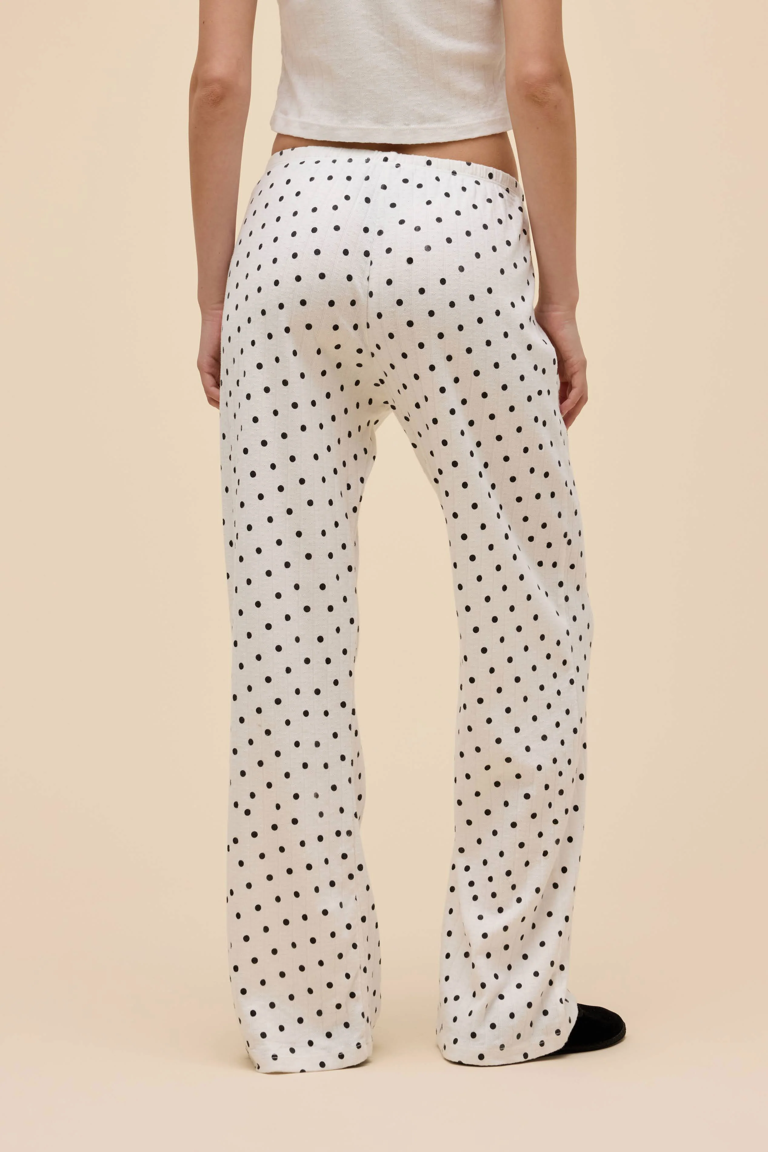 Polka Dot Pointelle Lounge Pant - Image 6
