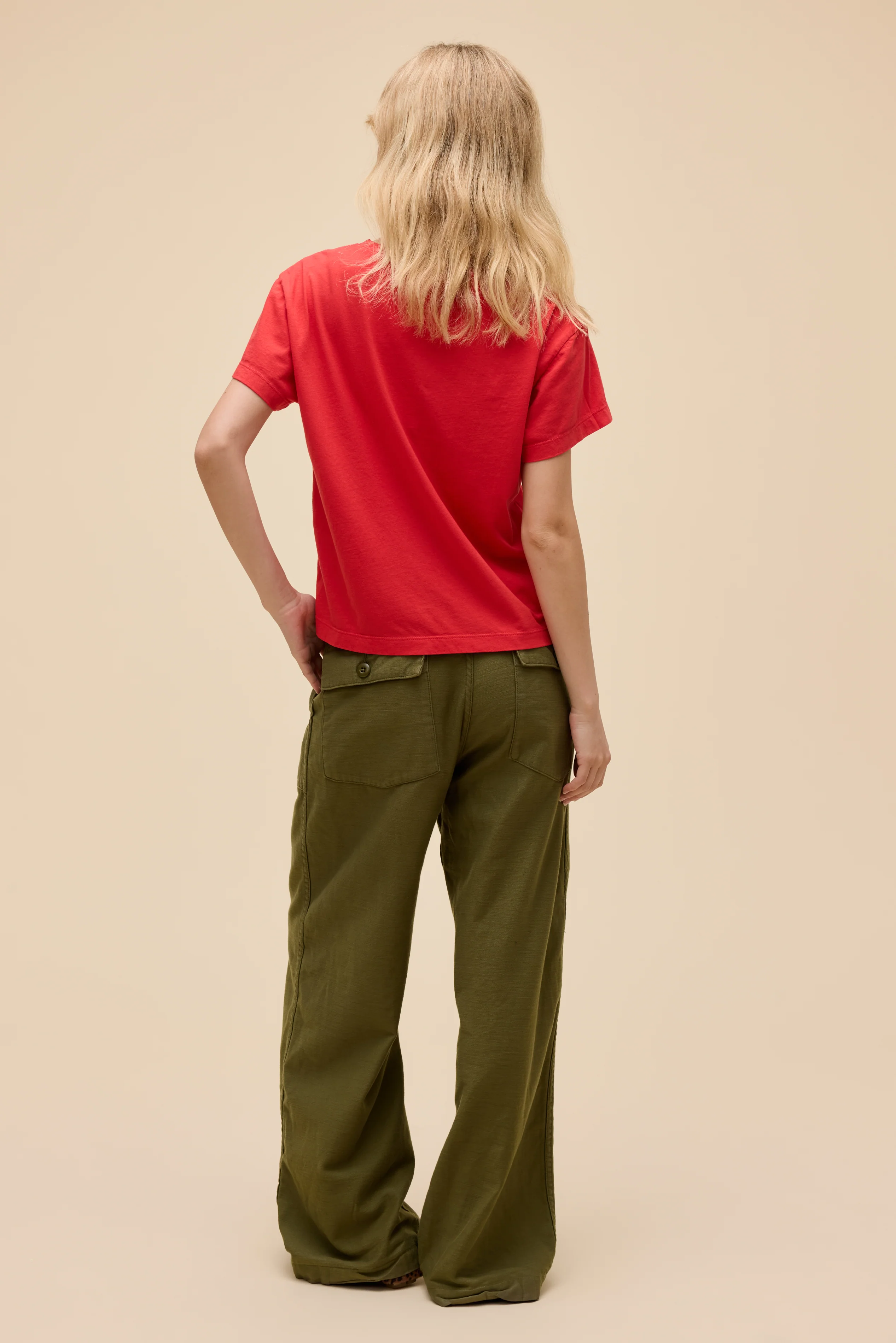 Solid Boxy V-Neck Tee - Image 3