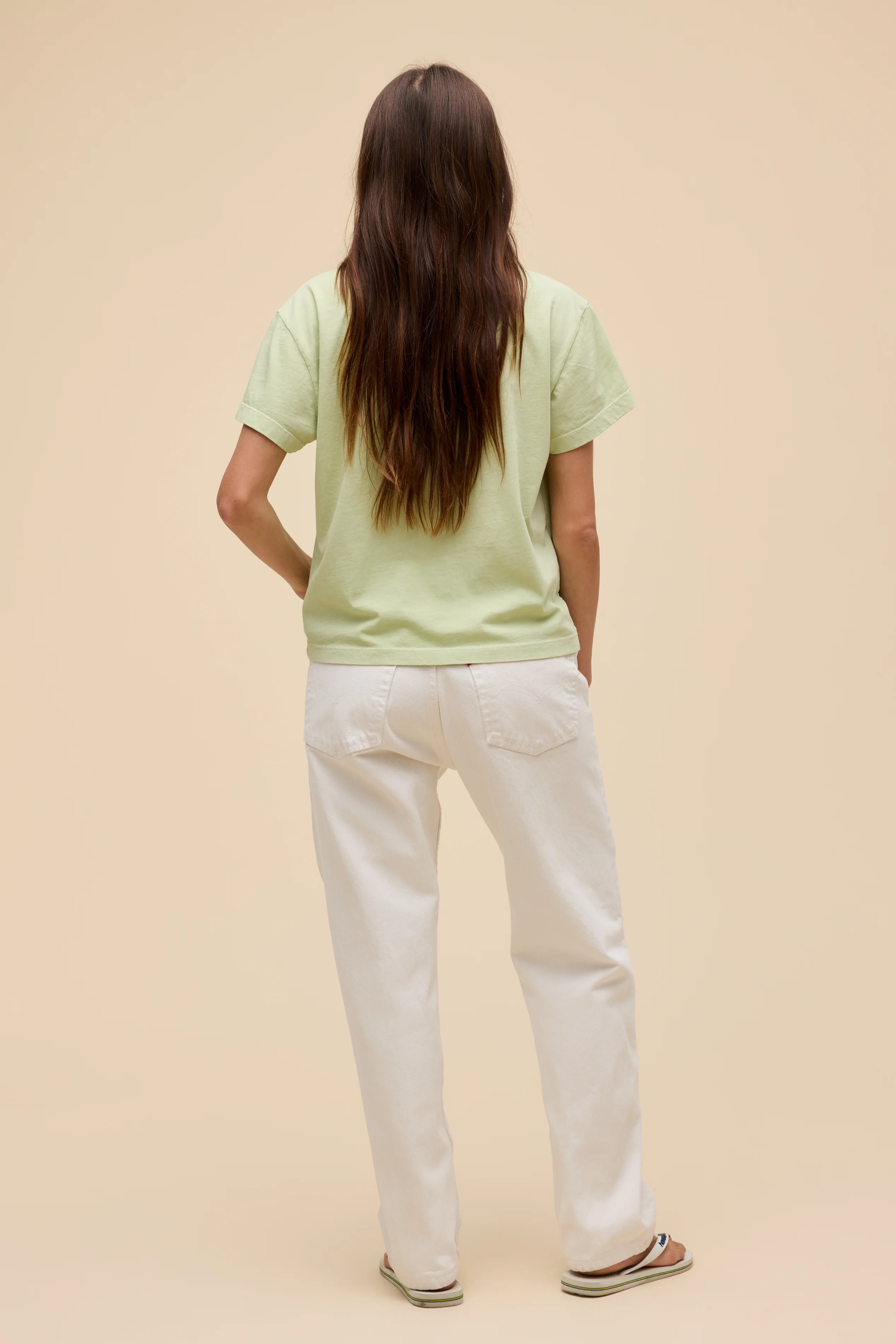Solid Boxy V-Neck Tee - Image 4
