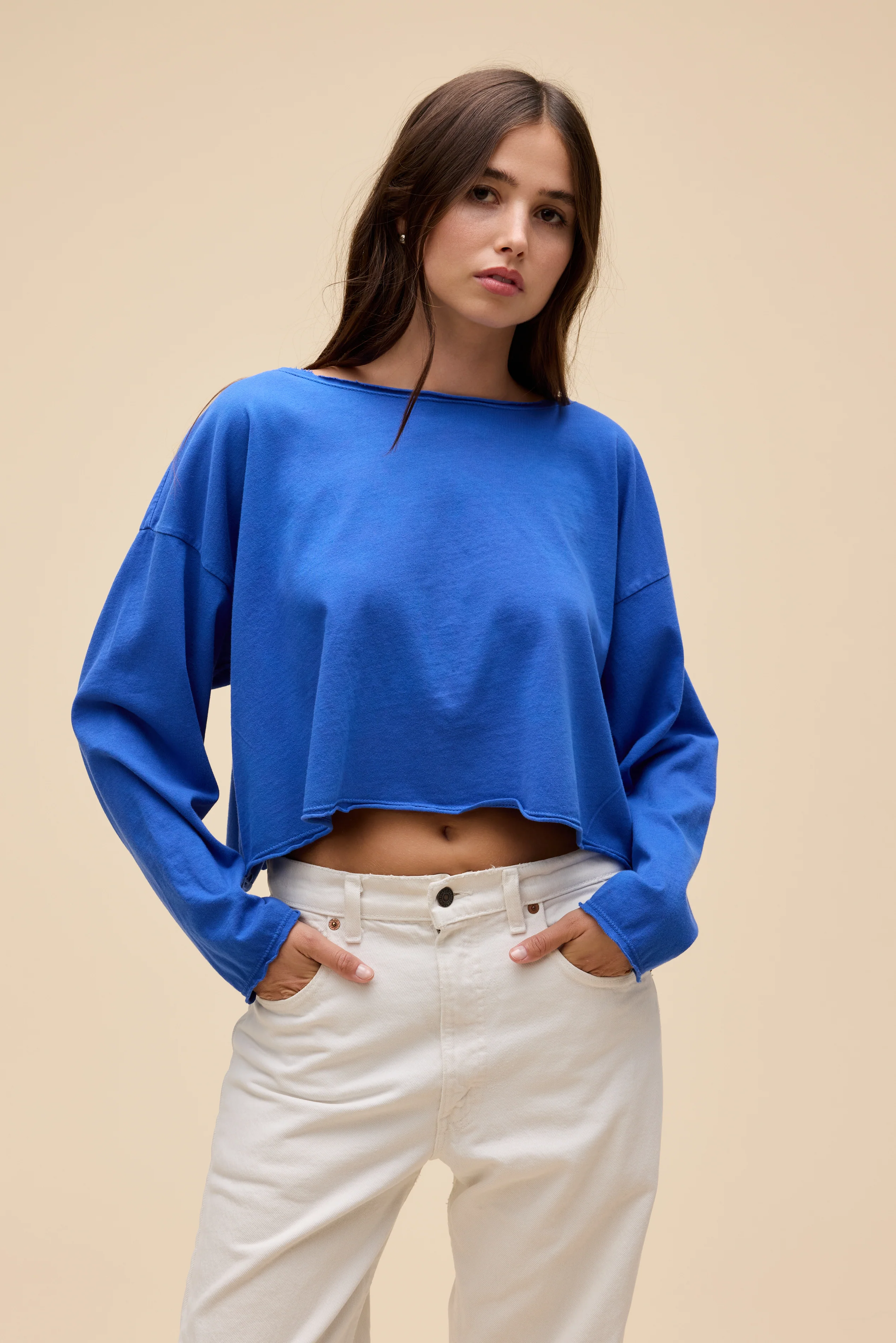 Solid Off-The-Shoulder Long Sleeve