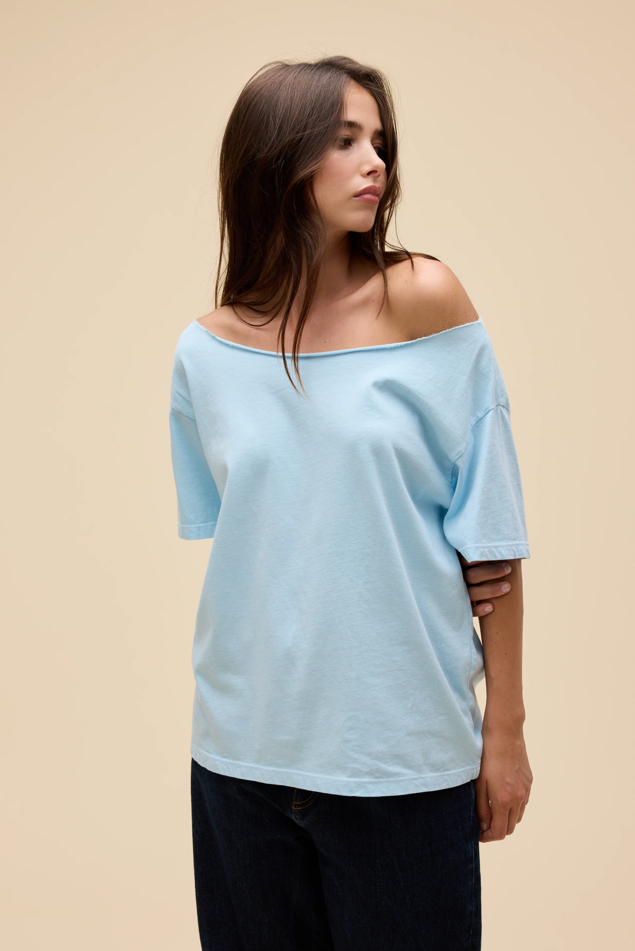 Solid Off-The-Shoulder Tee