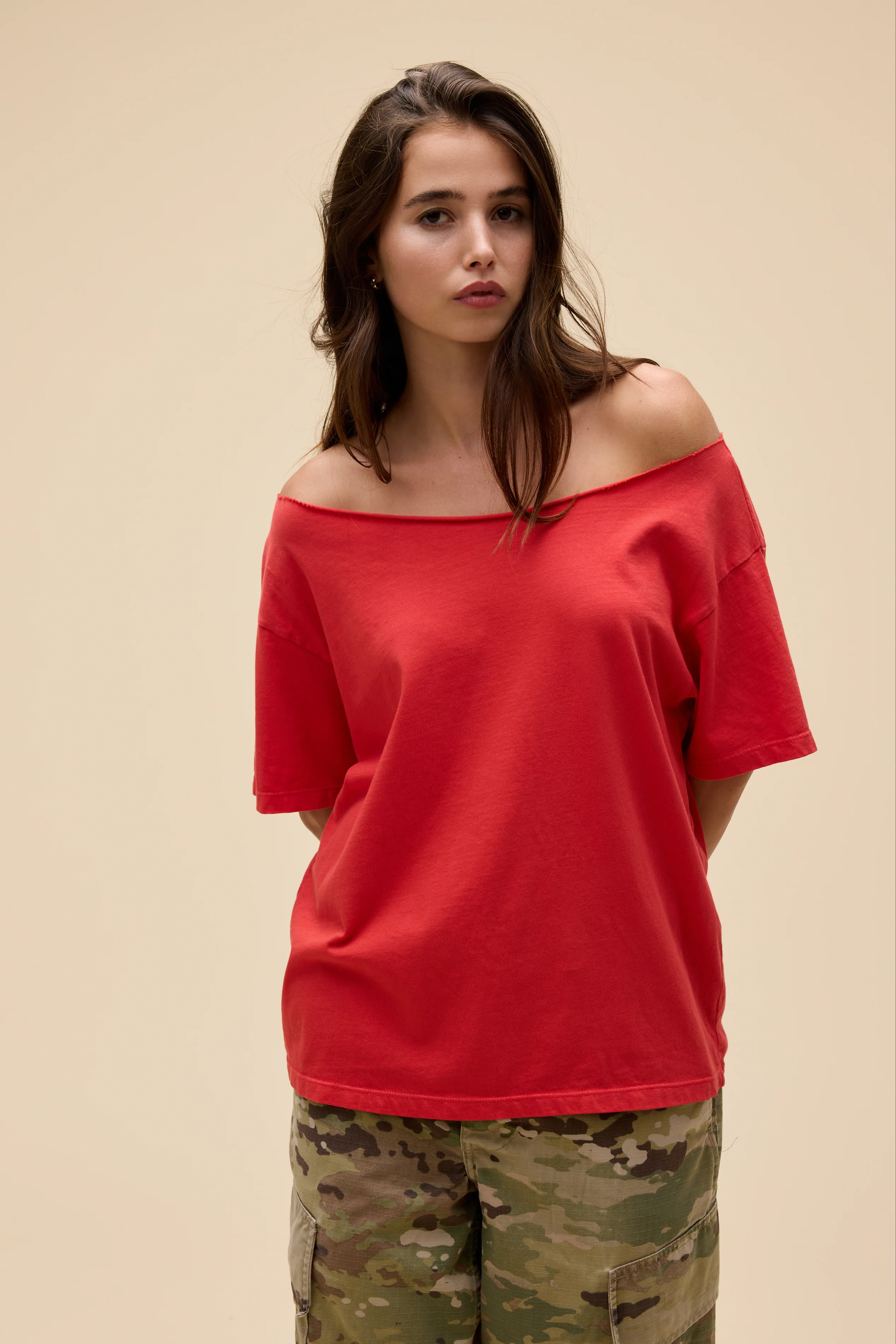 Solid Off-The-Shoulder Tee