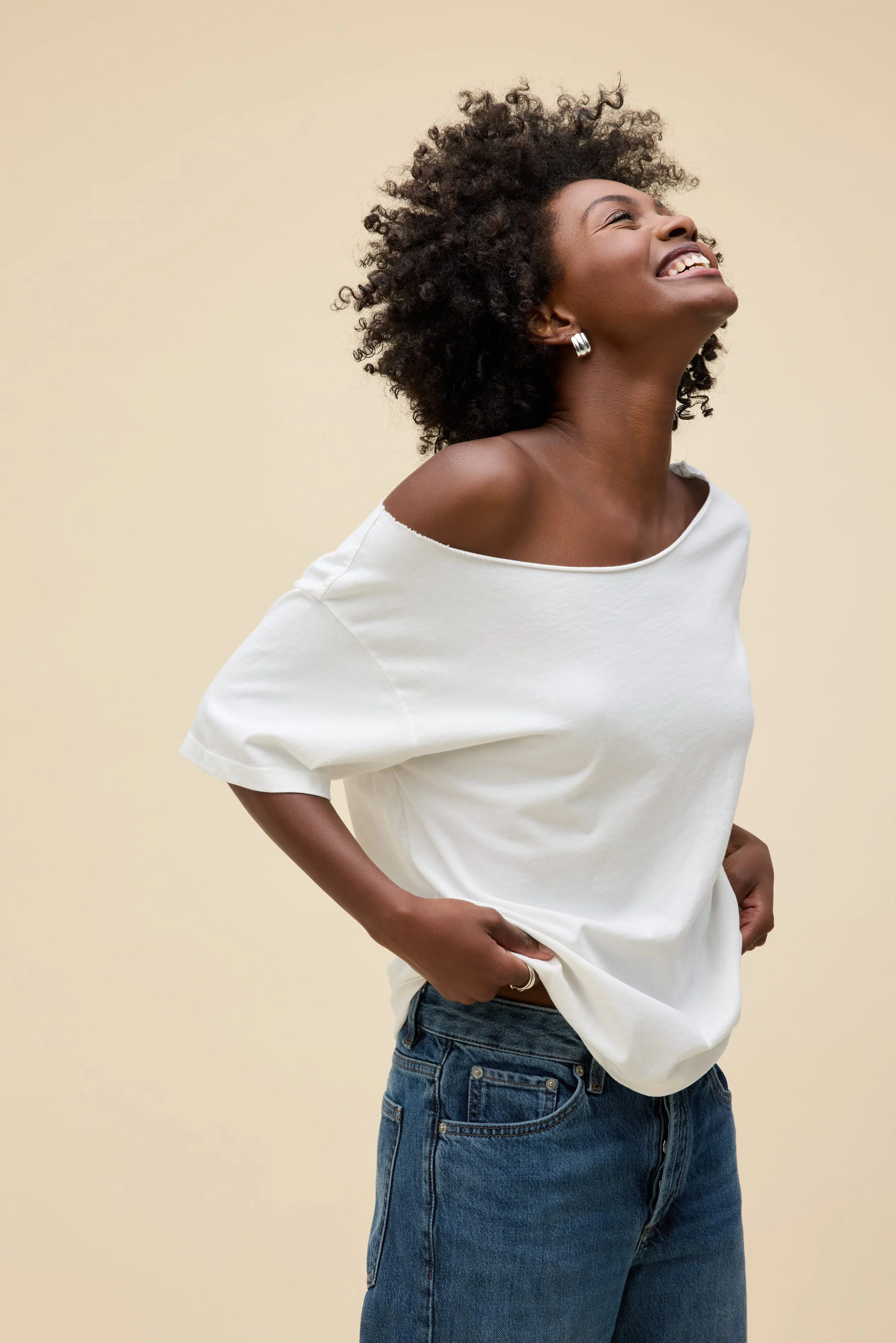Solid Off-The-Shoulder Tee
