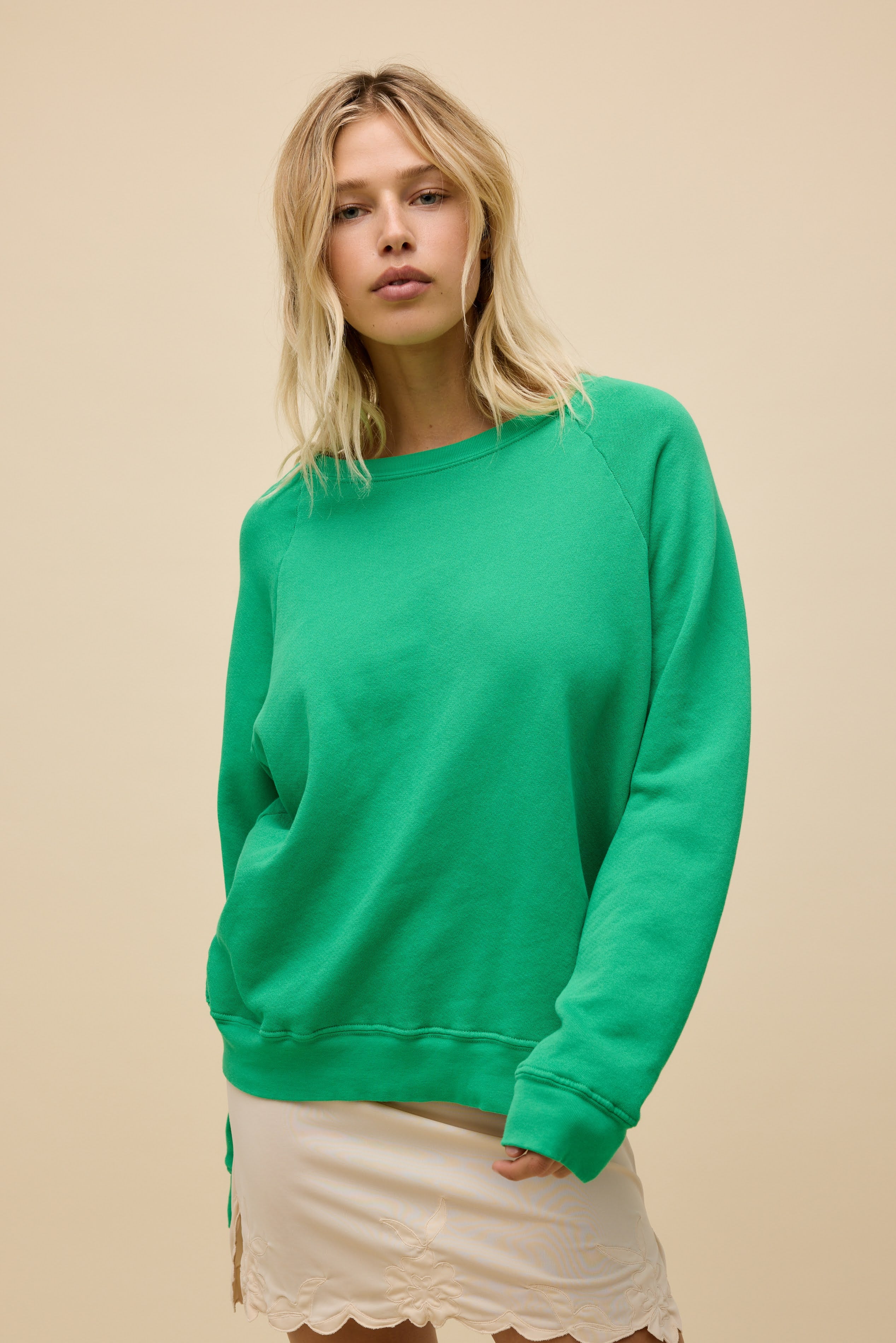 Solid Vintage Raglan Sweatshirt