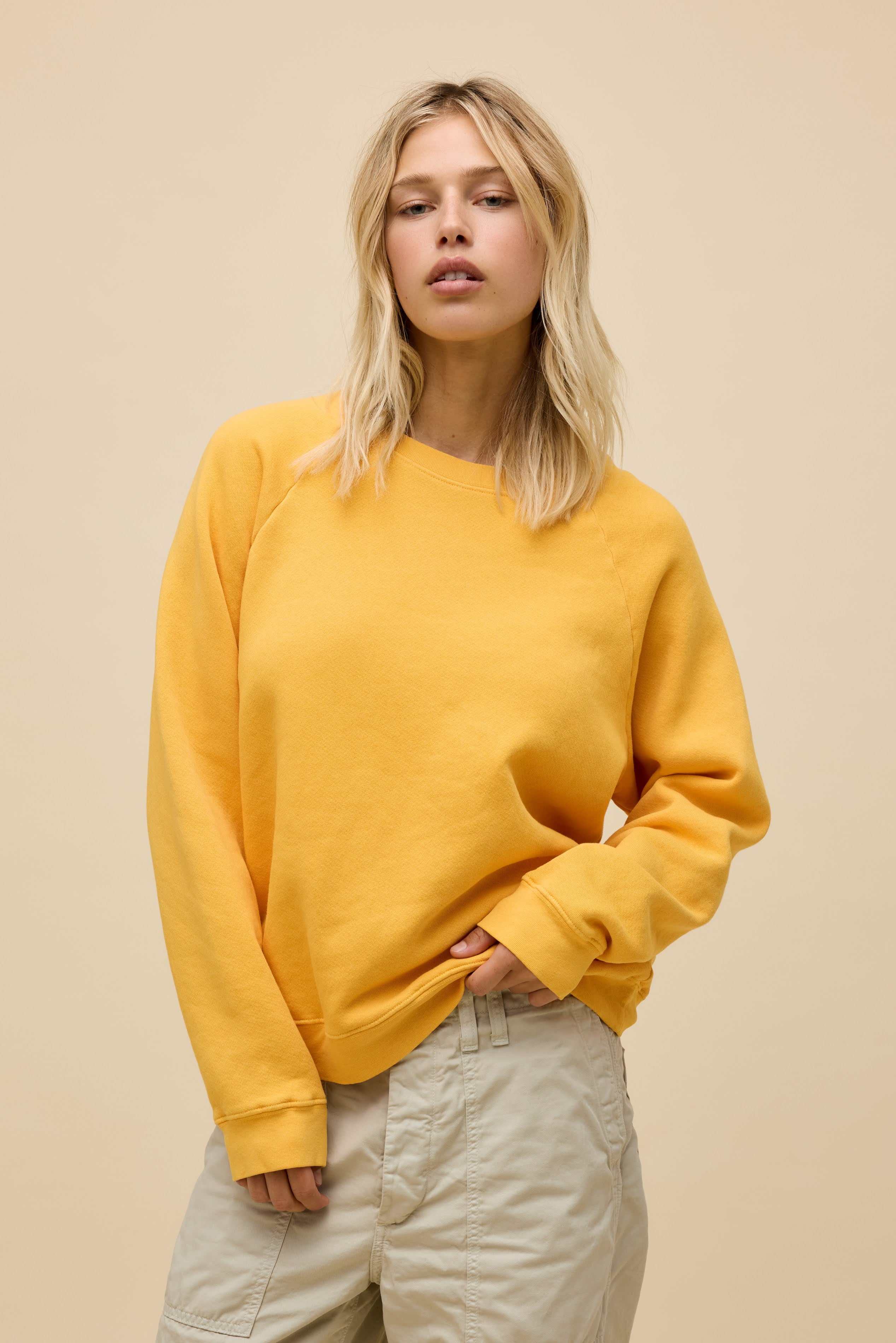 Solid Vintage Raglan Sweatshirt