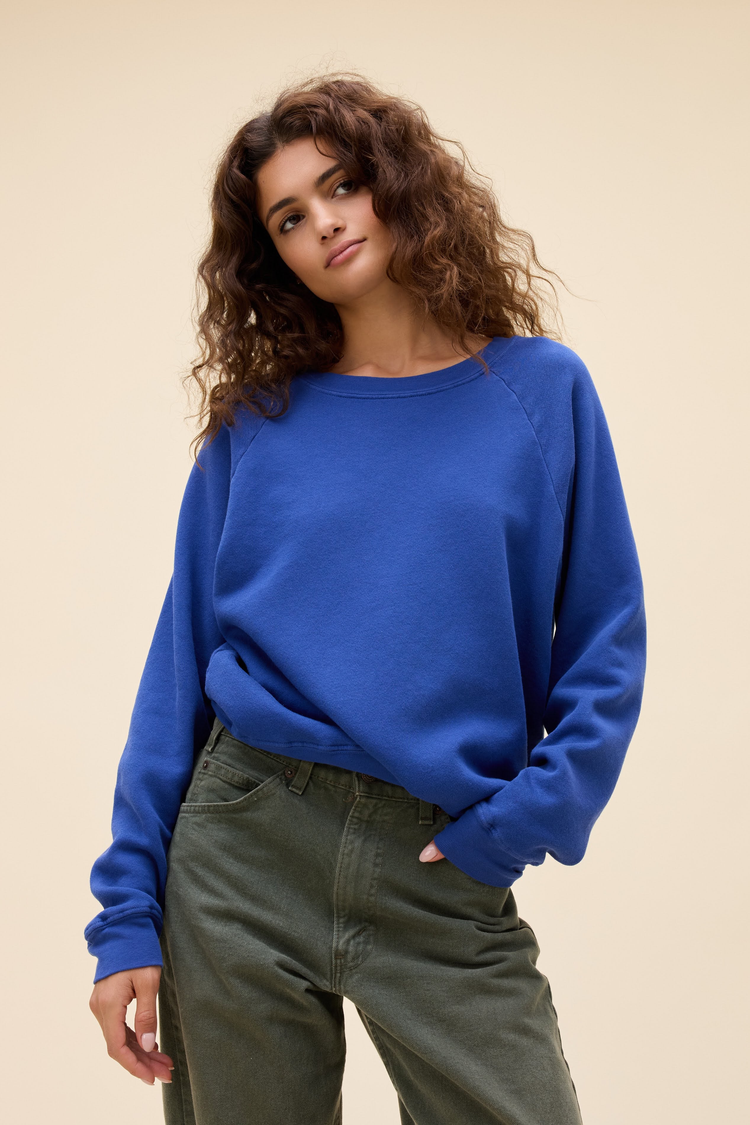 Solid Vintage Raglan Sweatshirt