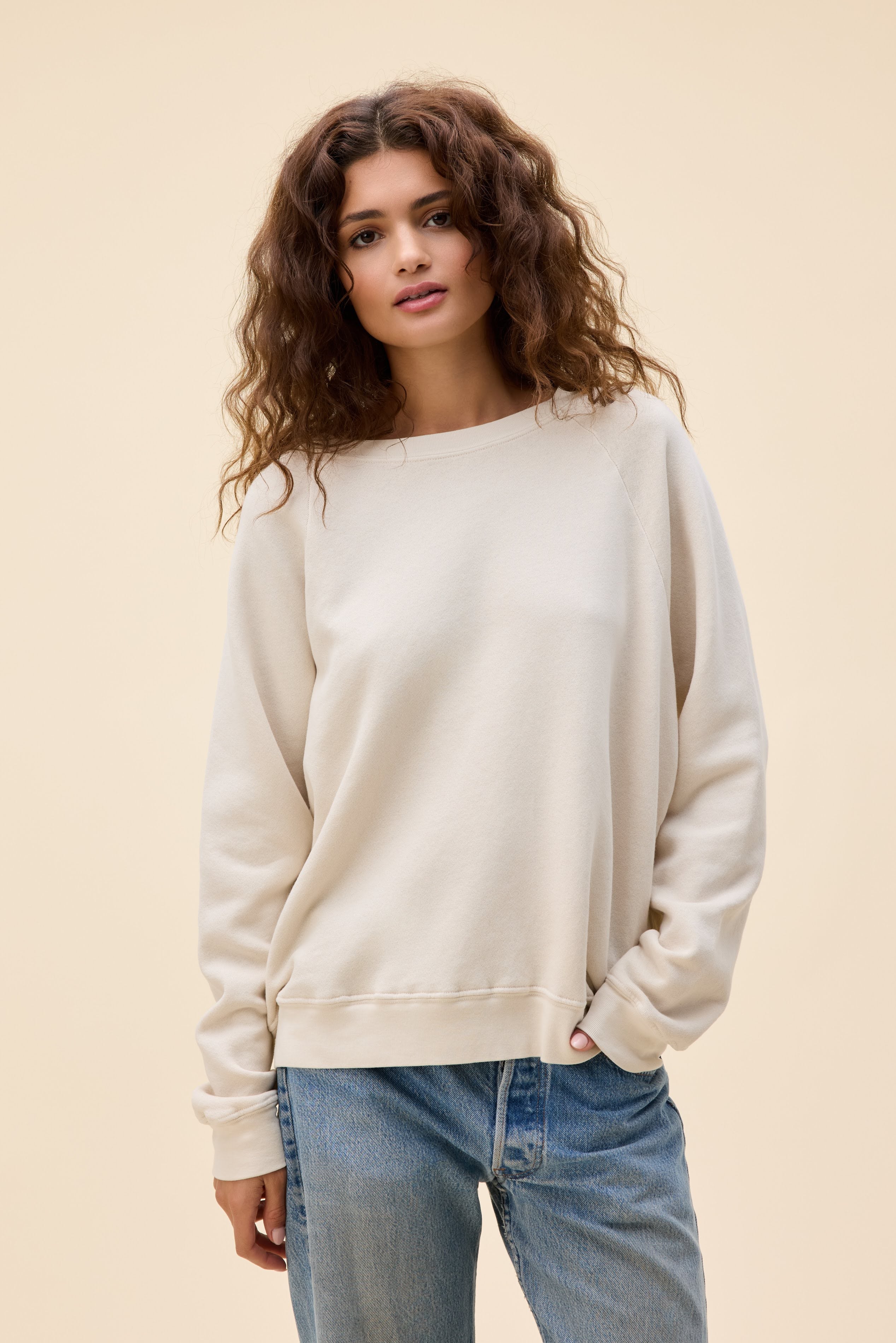 Solid Vintage Raglan Sweatshirt