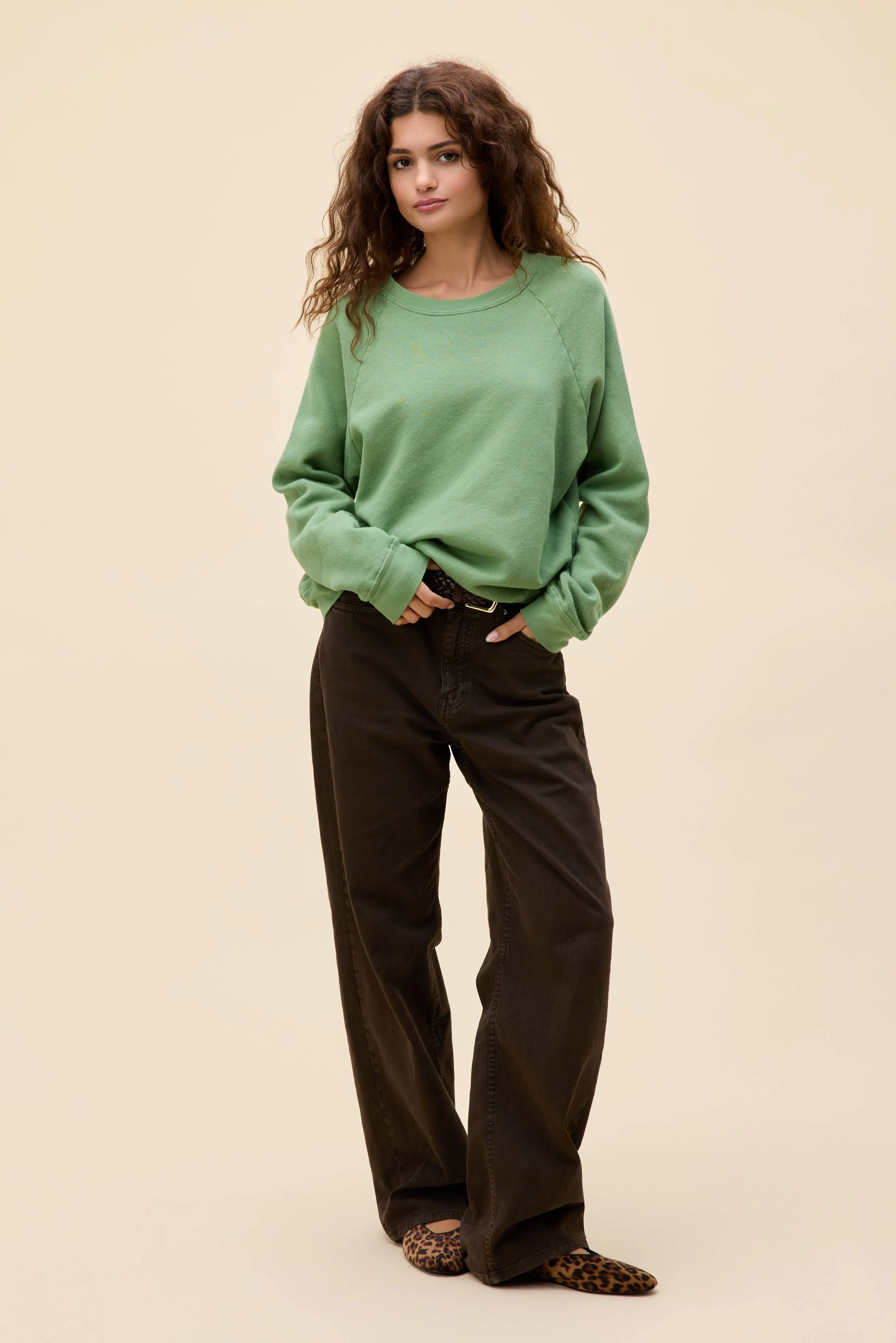 Solid Vintage Raglan Sweatshirt - Image 2