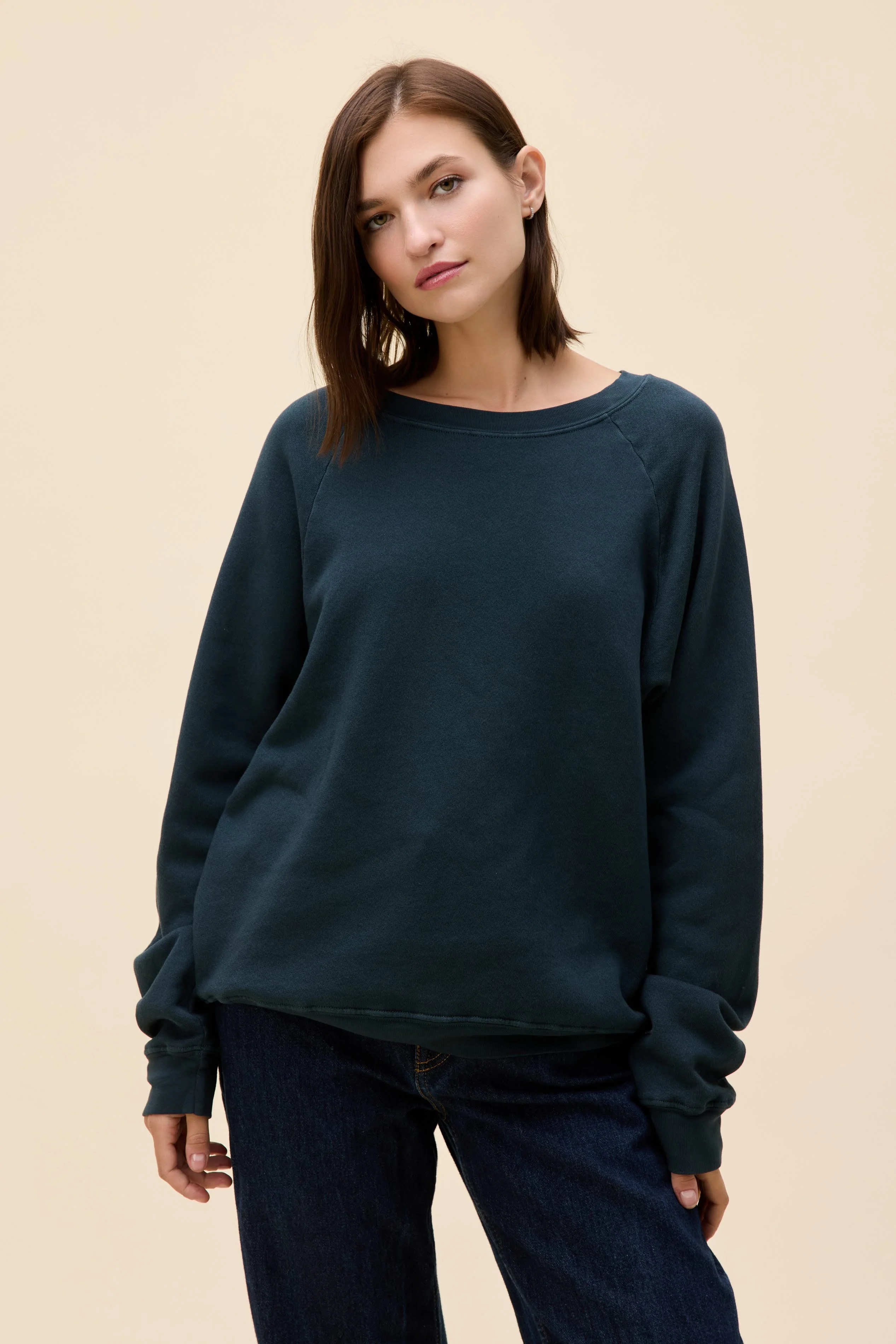 Solid Vintage Raglan Sweatshirt