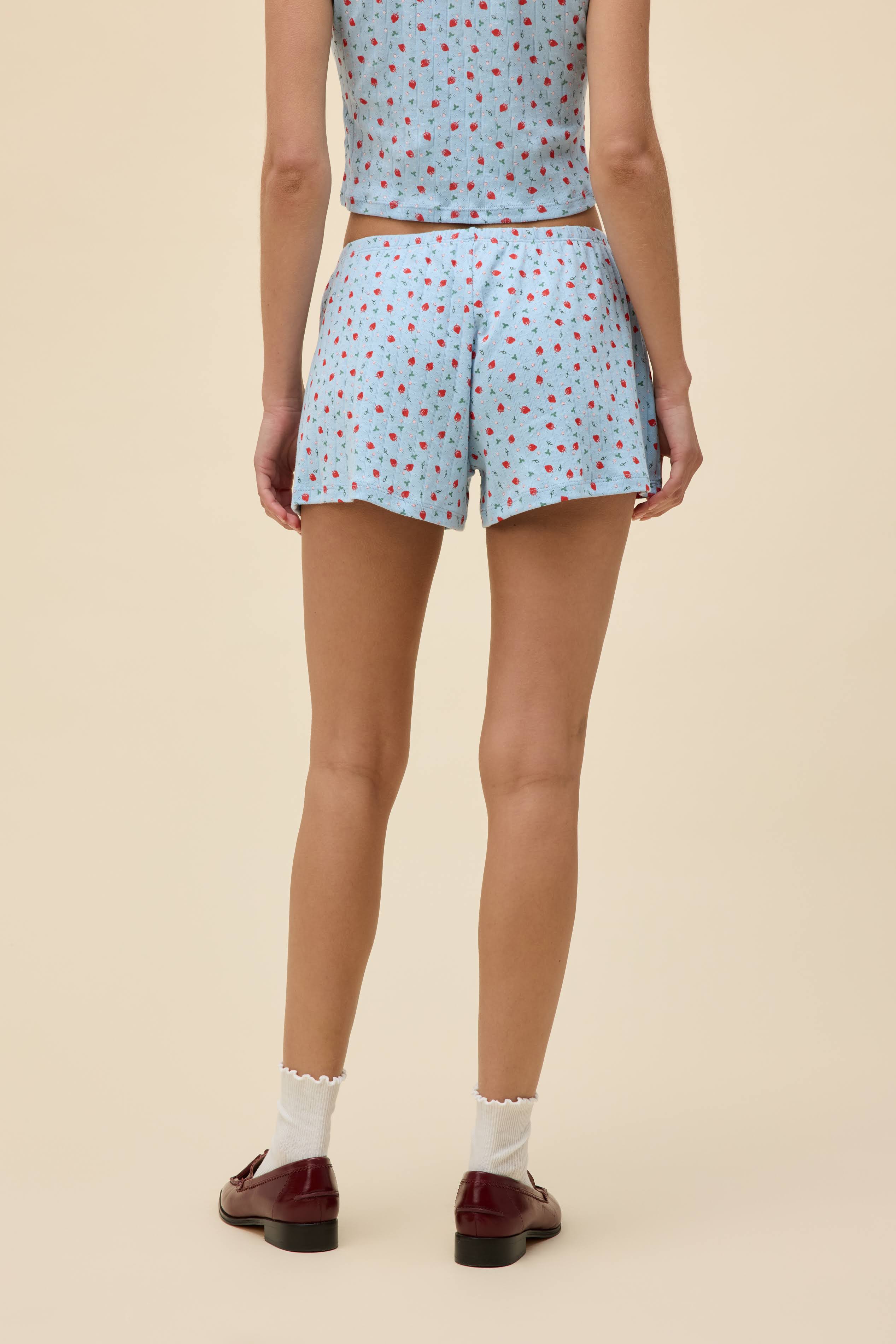 Strawberry All Over Print Pointelle Short - Image 5