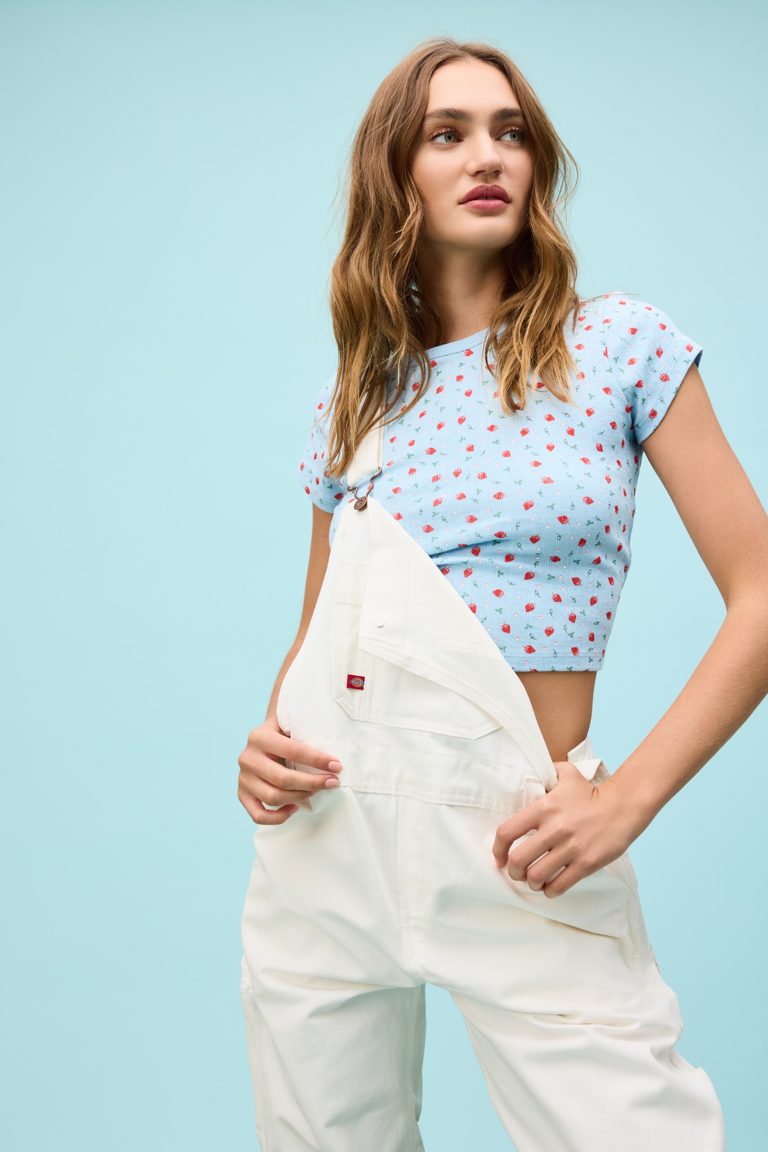 Strawberry All Over Print Pointelle Tee - Image 5