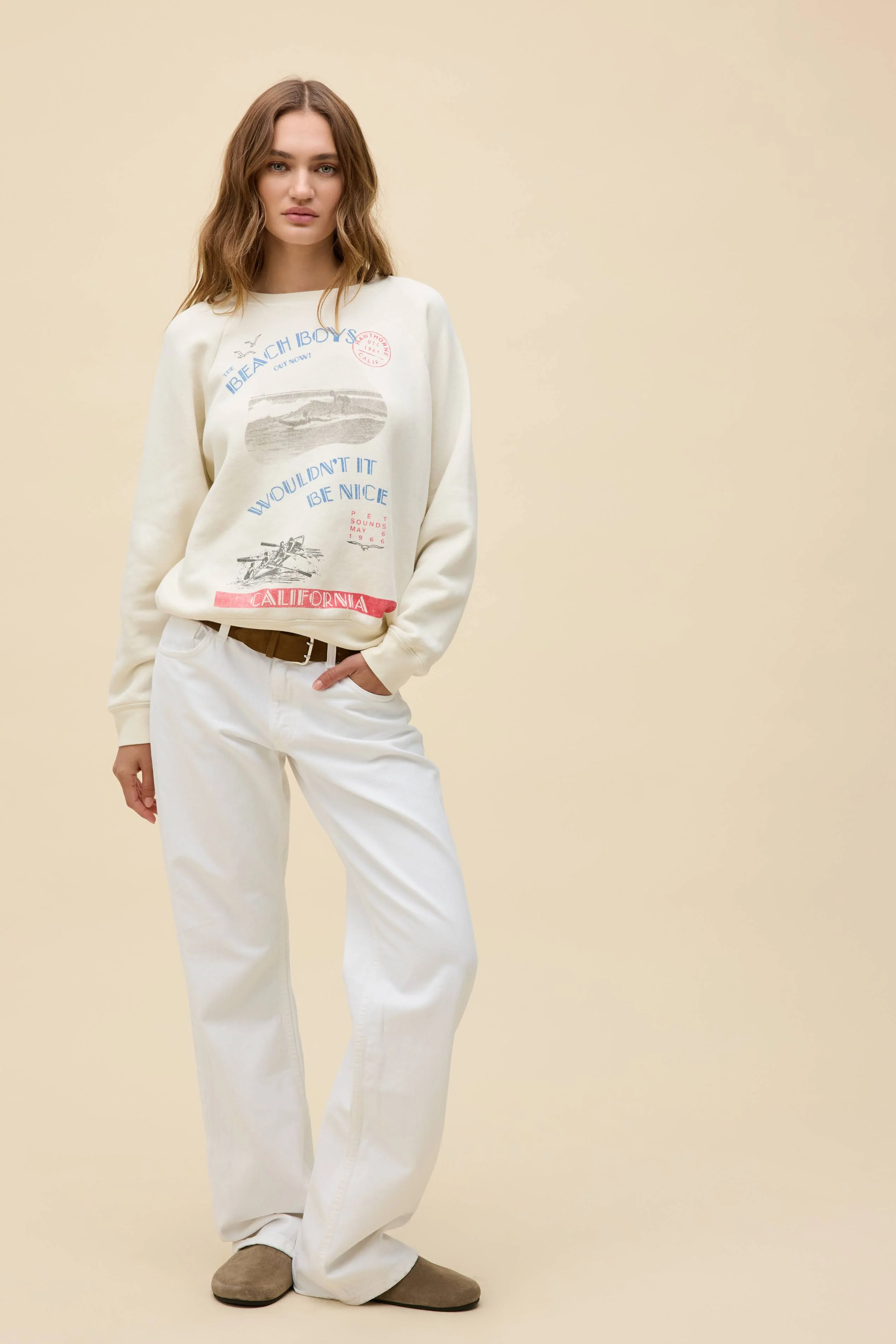 The Beach Boys Wouldn't It Be Nice Vintage Raglan Sweatshirt - Image 3