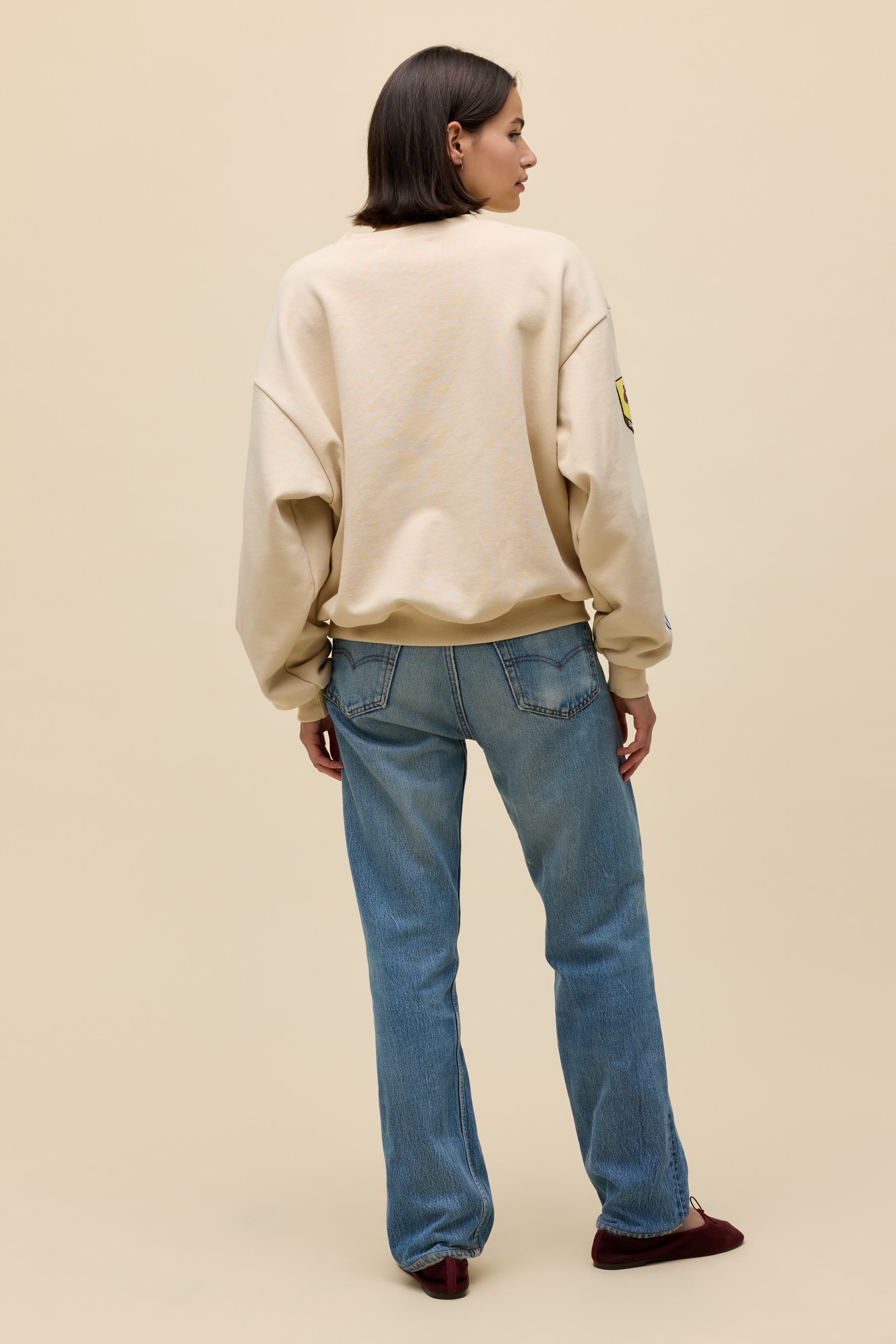 Western Patches Oversized Crew Sweatshirt - Image 8
